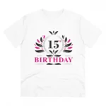 Generic Men's PC Cotton 15th Birthday Printed T Shirt (Color: White, Thread Count: 180GSM)
