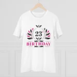 Generic Men's PC Cotton 23rd Birthday Printed T Shirt (Color: White, Thread Count: 180GSM) - Image 3