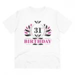 Generic Men's PC Cotton 31st Birthday Printed T Shirt (Color: White, Thread Count: 180GSM)