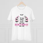 Generic Men's PC Cotton 52nd Birthday Printed T Shirt (Color: White, Thread Count: 180GSM) - Image 3