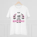 Generic Men's PC Cotton 48th Birthday Printed T Shirt (Color: White, Thread Count: 180GSM) - Image 3