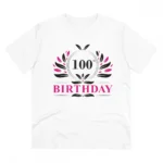 Generic Men's PC Cotton 100th Birthday Printed T Shirt (Color: White, Thread Count: 180GSM)