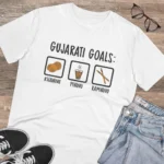 Generic Men's PC Cotton Gujarati Goals Printed T Shirt (Color: White, Thread Count: 180GSM) - Image 4