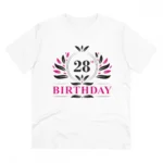 Generic Men's PC Cotton 28th Birthday Printed T Shirt (Color: White, Thread Count: 180GSM)