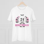 Generic Men's PC Cotton 24th Birthday Printed T Shirt (Color: White, Thread Count: 180GSM) - Image 3