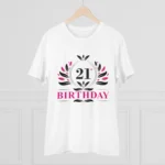 Generic Men's PC Cotton 21st Birthday Printed T Shirt (Color: White, Thread Count: 180GSM) - Image 3
