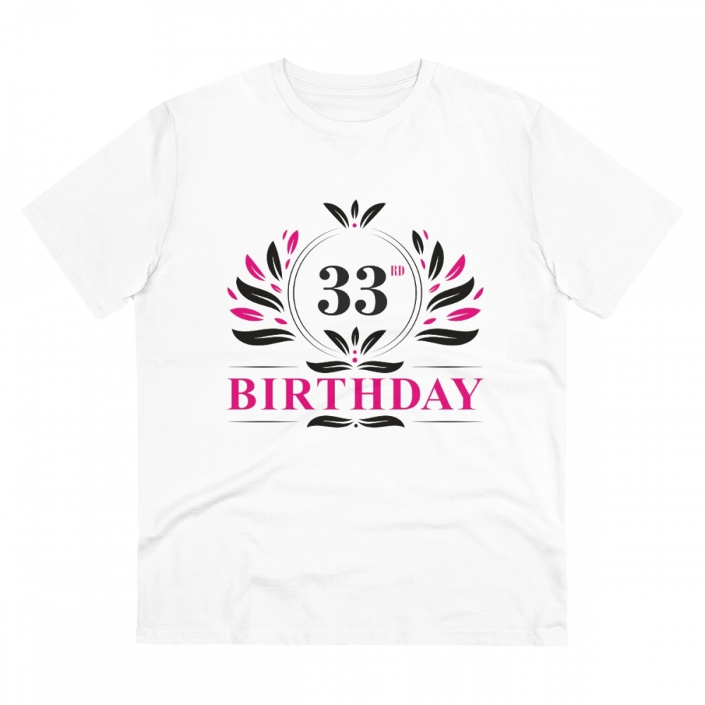 52061128689_6c44d34af8_o_d-1000x1000-1.webp Generic Men's PC Cotton 33rd Birthday Printed T Shirt (Color: White, Thread Count: 180GSM) - Image 1