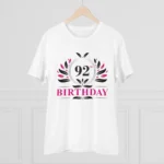 Generic Men's PC Cotton 92nd Birthday Printed T Shirt (Color: White, Thread Count: 180GSM) - Image 3