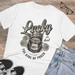 Generic Men's PC Cotton Gorila Desing Printed T Shirt (Color: White, Thread Count: 180GSM) - Image 4