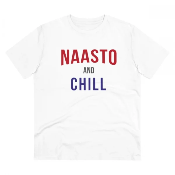 Generic Men's PC Cotton Nasto And Chill Printed T Shirt (Color: White, Thread Count: 180GSM)