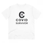 Generic Men's PC Cotton Covid 19 Survivor Printed T Shirt (Color: White, Thread Count: 180GSM)
