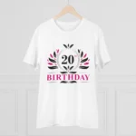 Generic Men's PC Cotton 20th Birthday Printed T Shirt (Color: White, Thread Count: 180GSM) - Image 3