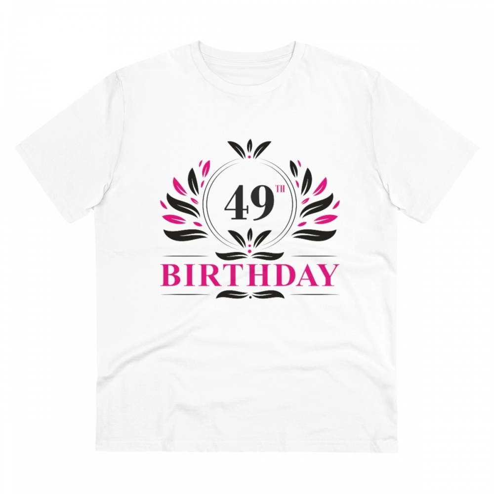 52061390985_31cbe40750_o_d-1000x1000-1.webp Generic Men's PC Cotton 49th Birthday Printed T Shirt (Color: White, Thread Count: 180GSM) - Image 1