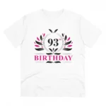 Generic Men's PC Cotton 93rd Birthday Printed T Shirt (Color: White, Thread Count: 180GSM)