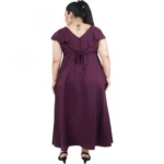 Generic Women's Fit And Flare Purple Dress (Color:Purple, Material:Polyester) - Image 6