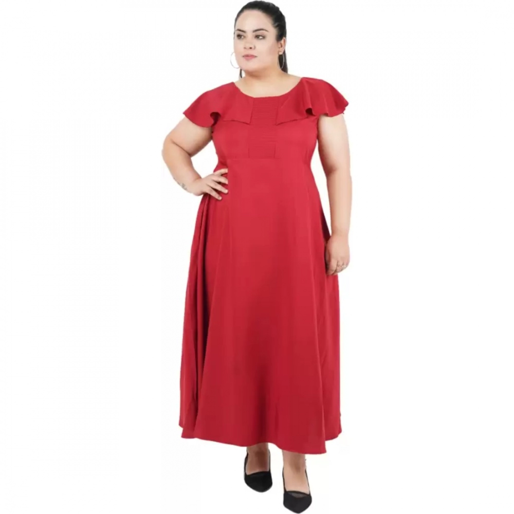 52100028656_8742bcdfa9_o_d-1000x1000-1.webp Generic Women's Fit And Flare Maroon Dress (Color:Maroon, Material:Polyester) - Image 1