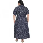 Generic Women's Fit And Flare Blue Dress (Color:Blue, Material:Polyester) - Image 6