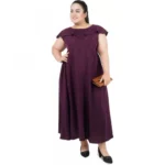 Generic Women's Fit And Flare Purple Dress (Color:Purple, Material:Polyester) - Image 2