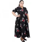 Generic Women's Fit And Flare Black Dress (Color:Black, Material:Polyester) - Image 5