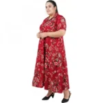 Generic Women's Fit And Flare Maroon Dress (Color:Maroon, Material:Polyester) - Image 4