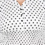 Generic Women's Cinched Waist White Dress (Color:White, Material:Poly Crepe) - Image 3