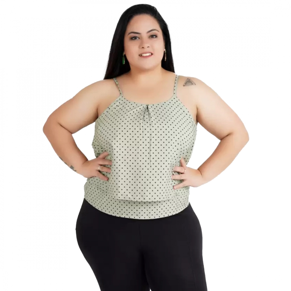 52147108402_386265c36b_o_d-1000x1000-1.webp Generic Women's Casual Sleeveless Polka Print Green Top (Color:Grey, Material:Crepe) - Image 1