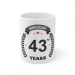 Generic Ceramic 43rd Anniversary Printed Coffee Mug (Color: White, Capacity:330ml)