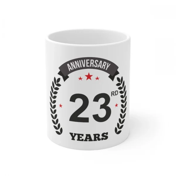 Generic Ceramic 23rd Anniversary Printed Coffee Mug (Color: White, Capacity:330ml)