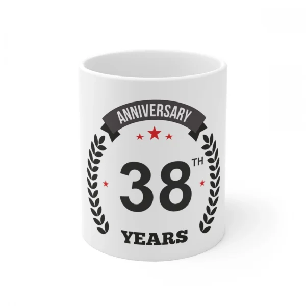 Generic Ceramic 38th Anniversary Printed Coffee Mug (Color: White, Capacity:330ml)