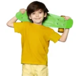 Generic Boys Cotton Plain Half Sleeve TShirt (Yellow) - Image 5