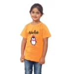 Generic Girls Cotton Adelie Half Sleeve TShirt (Mustard) - Image 4