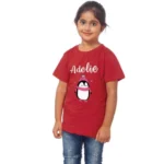 Generic Girls Cotton Adelie Half Sleeve TShirt (Maroon) - Image 4