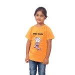 Generic Girls Cotton Snow Board Half Sleeve TShirt (Mustard) - Image 4