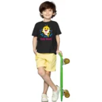 Generic Boys Cotton Baby Shark Half Sleeve TShirt (Black)