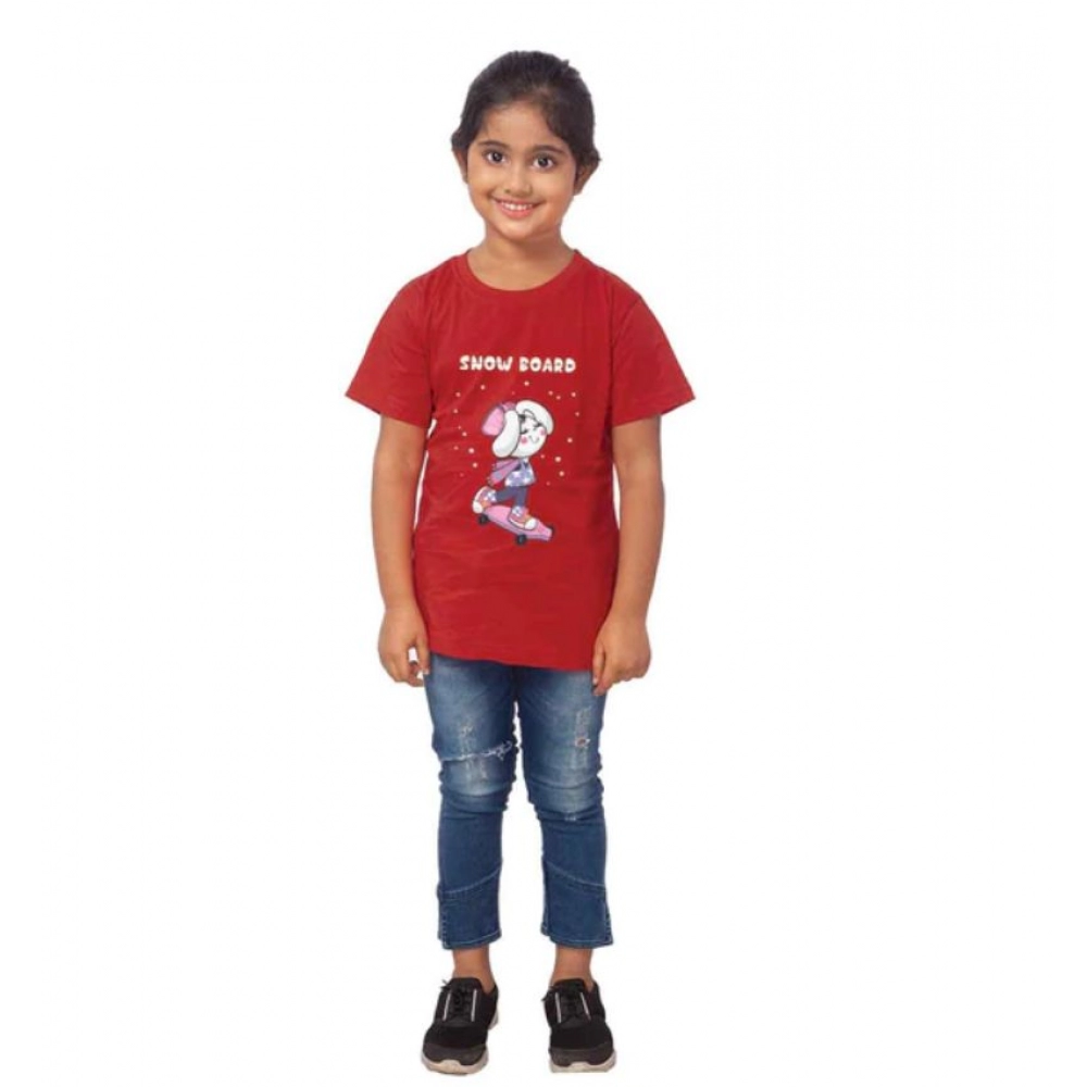 52321587928_edbefb4e6e_o_d-1000x1000-1.webp Generic Girls Cotton Snow Board Half Sleeve TShirt (Maroon) - Image 1