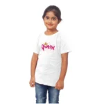 Generic Girls Cotton Princess Half Sleeve TShirt (White) - Image 4