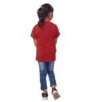Generic Girls Cotton Tribal Half Sleeve TShirt (Maroon) - Image 2