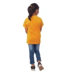Generic Girls Cotton Snow Board Half Sleeve TShirt (Mustard) - Image 2