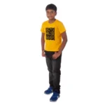 Generic Boys Cotton Will Be Cool Half Sleeve TShirt (Mustard) - Image 4