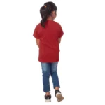 Generic Girls Cotton Adelie Half Sleeve TShirt (Maroon) - Image 2
