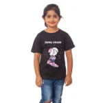 Generic Girls Cotton Snow Board Half Sleeve TShirt (Black) - Image 4