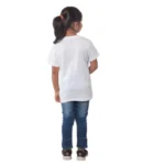 Generic Girls Cotton Cat Half Sleeve TShirt (White) - Image 2