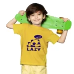 Generic Boys Cotton Lazy Half Sleeve TShirt (Mustard) - Image 4