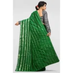 Generic Women's Vichitra Saree with Blouse (Green, 5-6 Mtrs) - Image 2