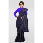 Generic Women's Vichitra Saree with Blouse (Blue, 5-6 Mtrs) - Image 4