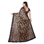 Generic Women's Lycra Blend Saree with Blouse (Coffee, 5-6 Mtrs) - Image 2