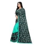 Generic Women's Lycra Blend Saree with Blouse (Rama, 5-6 Mtrs) - Image 3