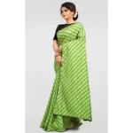 Generic Women's Vichitra Saree with Blouse (LightGreen, 5-6 Mtrs) - Image 3