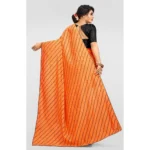 Generic Women's Vichitra Saree with Blouse (Orange, 5-6 Mtrs) - Image 2