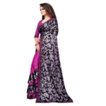 Generic Women's Lycra Blend Saree with Blouse (Purple, 5-6 Mtrs) - Image 3